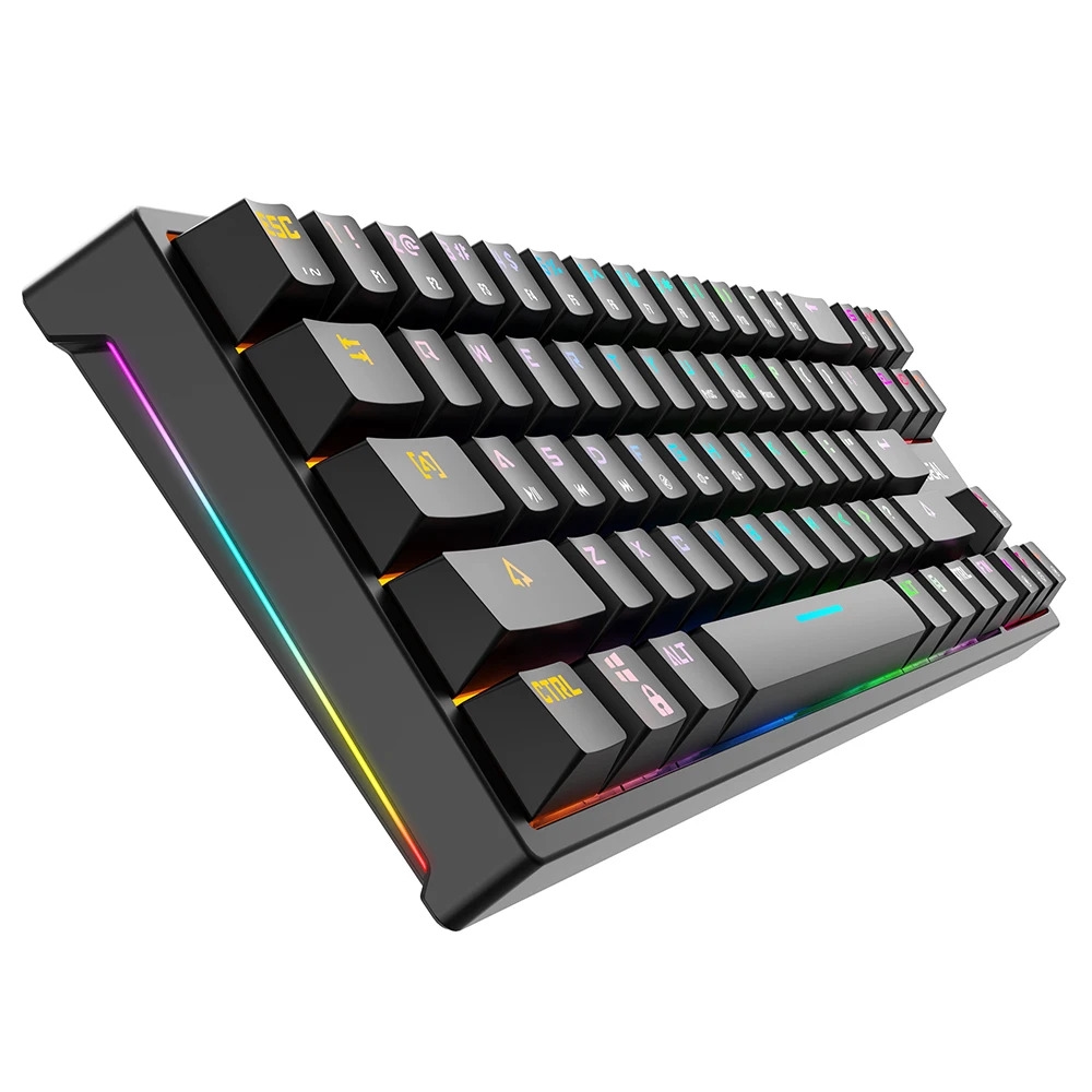 K71 Hotswappable Keyboard RGB Rainbow Mechanical Gaming Keyboard 71 Keys Detachable Cable - Hotswappable Blue Switch 6