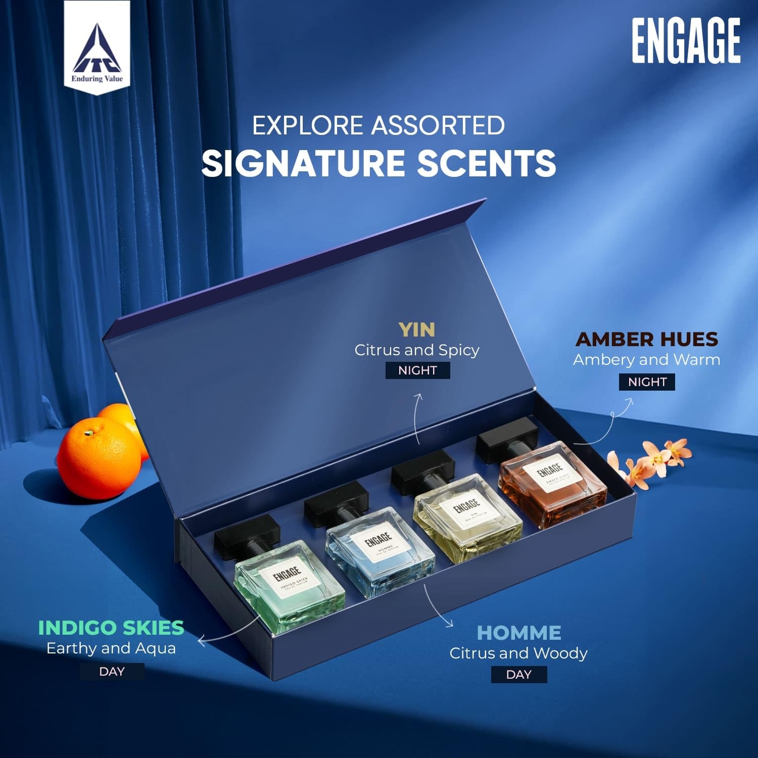 Engaage Luxury Travel Sized Gift Pack Eau De Perfume For Men - (25ml x 4pcs) 2