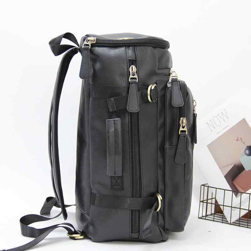 Premium 3 In 1  PU  Leather Backpack for Men - Water Resistant Laptop Bag for Office, College, and Travel - Large Capacity Multi-Functional Rucksack  6