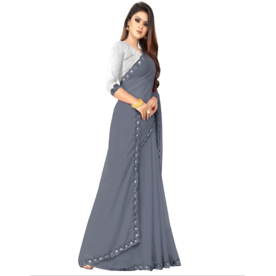 DSC Women Gourgette Solid Saree 1