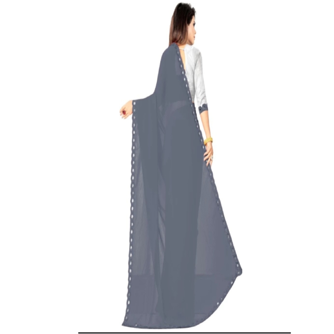DSC Women Gourgette Solid Saree 3