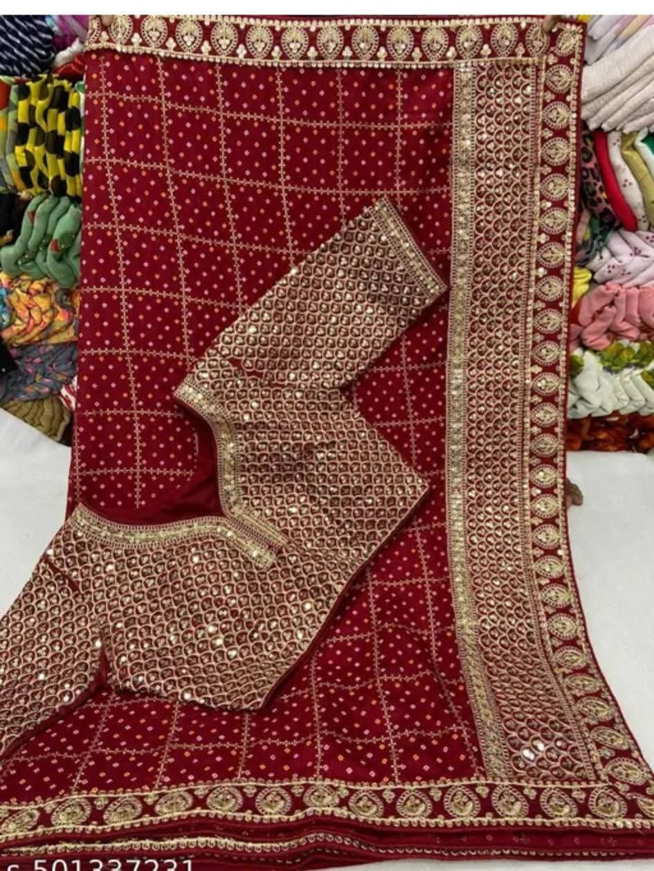 Heavy saree with stitched blouse 2