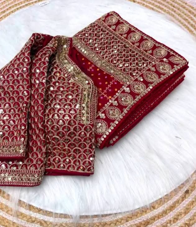 Heavy saree with stitched blouse 1