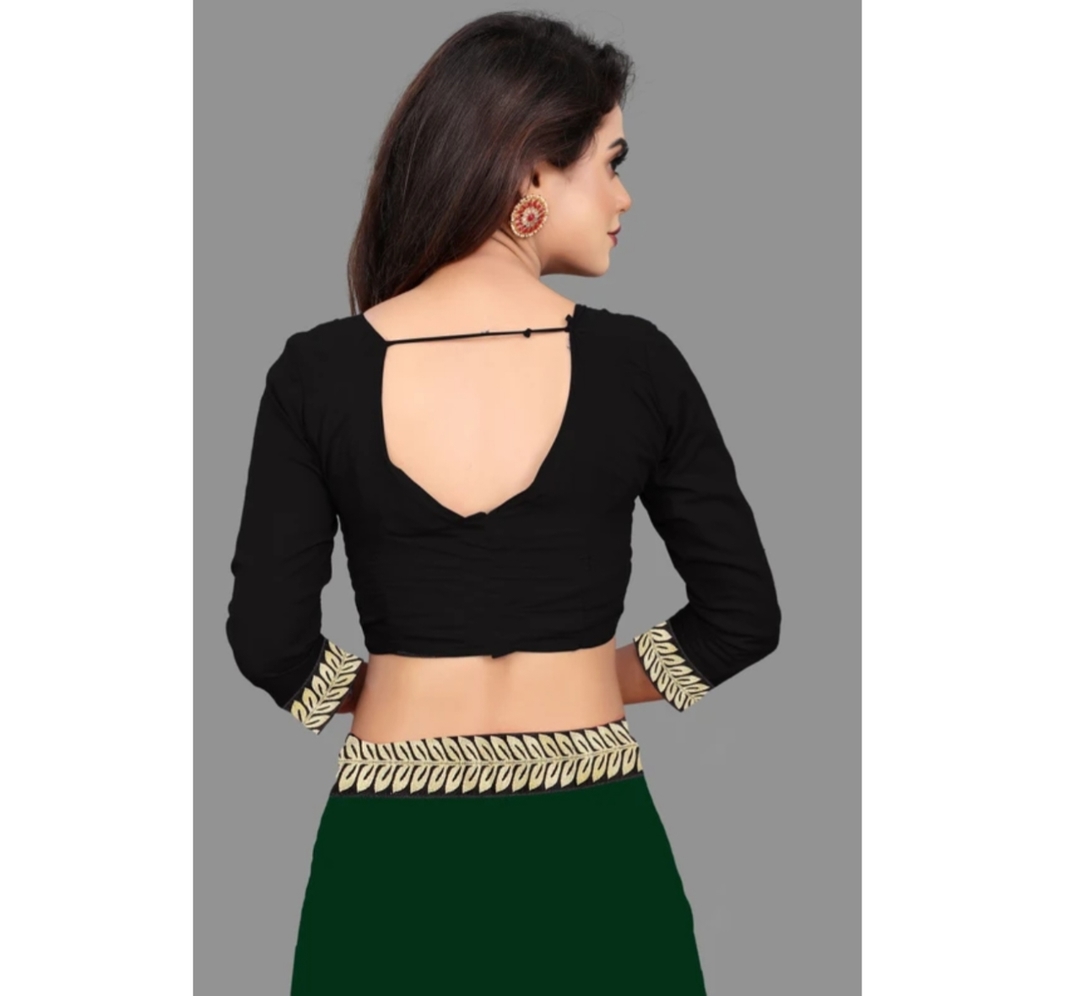Plain Georgette  Art Silk Saree 4