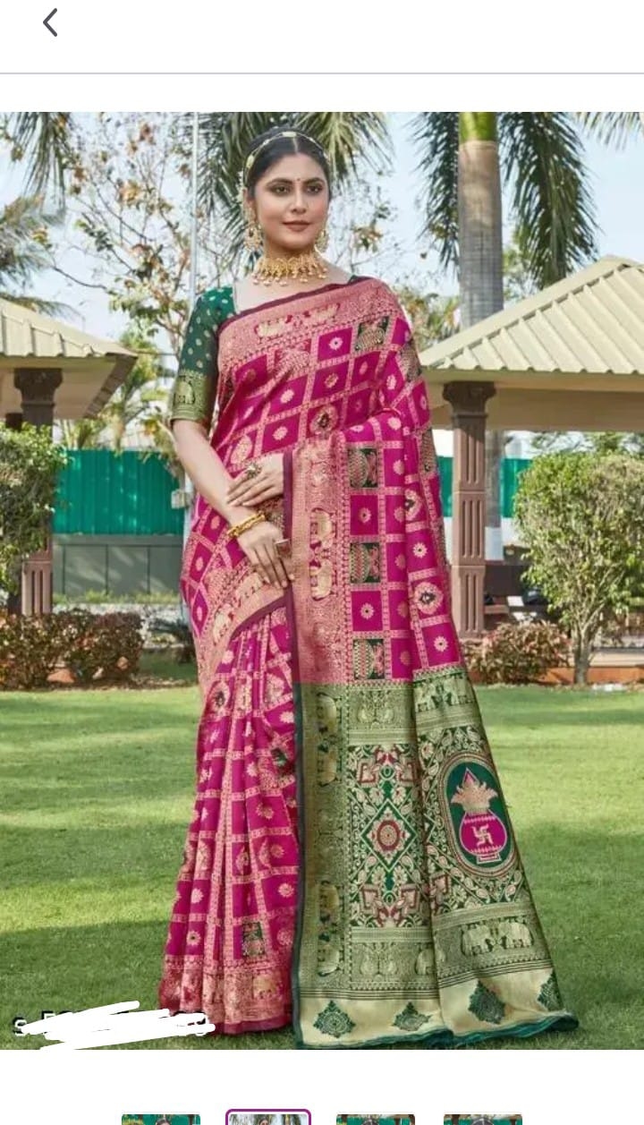 Banarshi Dola Silk Saree Cholo 3