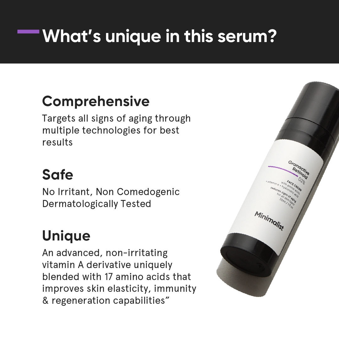 Minimalist 2% Retinoid Anti Aging Night Cream for Wrinkles & Fine Lines | Improves Skin Elasticity, Stimulates Collagen Production for Radiant & Glowing Skin | 1 Fl Oz / 30 ml 3