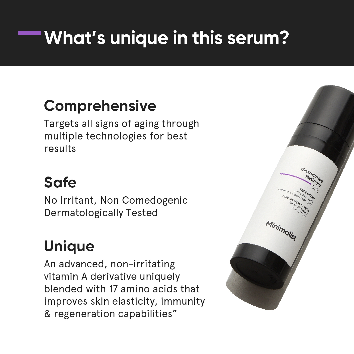Minimalist 2% Retinoid Anti Aging Night Cream for Wrinkles & Fine Lines | Improves Skin Elasticity, Stimulates Collagen Production for Radiant & Glowing Skin | 1 Fl Oz / 30 ml 3