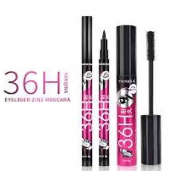 36h black waterproof liquid mascara pack of 1+ 36h eyeliner pack of 1 2