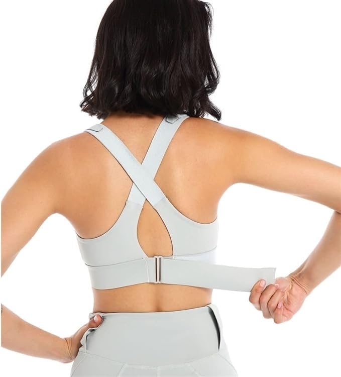 Top Quality Plus Size Adjustable Shockproof Front Zip Sports Bra For Women 4