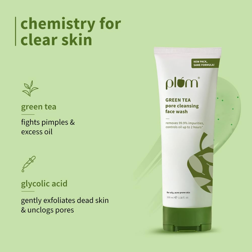 Plum Green Tea Pore Cleansing Face Wash | Acne Face Wash | Oily Skin | Face Wash for Women & Men | 100ml 5