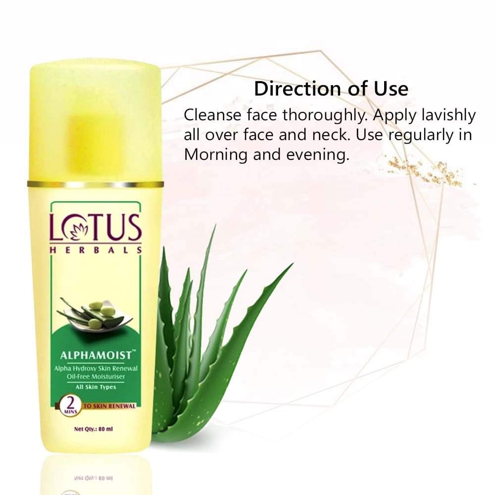 LotusHerbals Alphamoist Alpha Hydroxy Skin Renewal Oil Free Moisturizer - 170 ml 4
