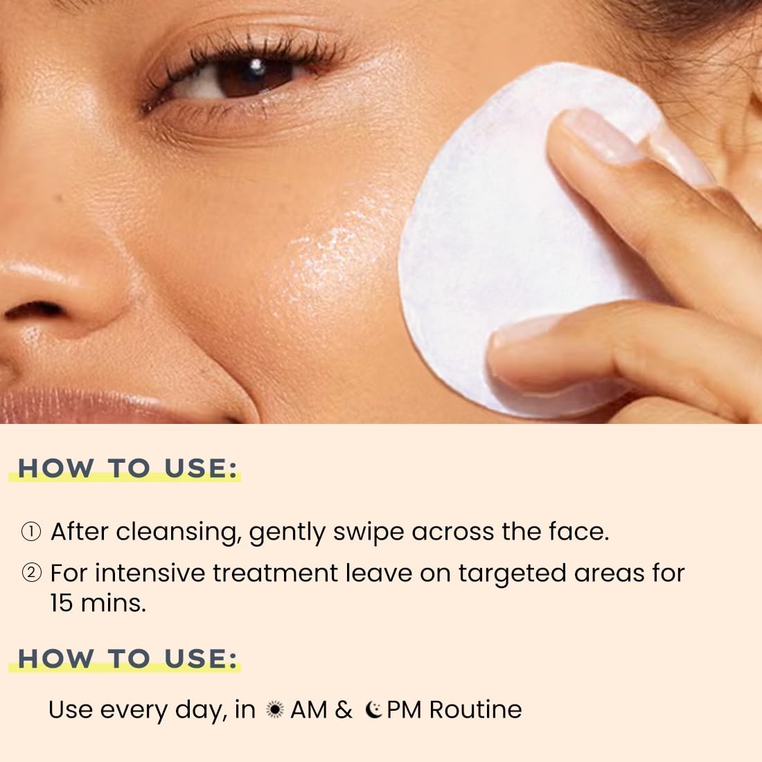 Hyphen 44% Rice Water Briightening Face Serum Pads | 5% Niacinamide & Alpha Arbutin to Reduces Dark Spots & Pigmentation | Toner Pads with Serum for Glowing Glass Skin | All Skin Types - 50 pcs 7