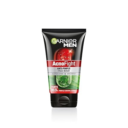 Garnier Men Acno Fight Anti Pimple Face Wash, Anti Pimple Face Wash with Salicylic Acid and Herba Repair, Suitable for all Skin Types, 150g 1