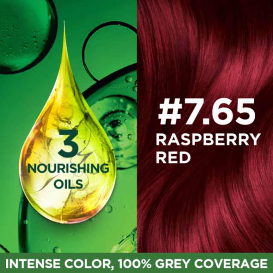 Garnie Color Naturals Creme Hair Color - 7.65 Raspberry Red (55ml+50g) 3