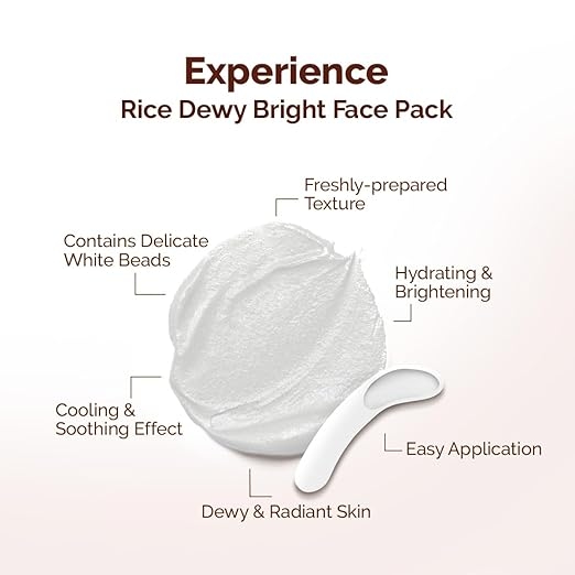 Mamaearth Rice Dewy Bright Face Pack with Rice Water & Niacinamide For Glass Skin 200g 4