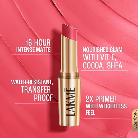 Lakme 9TO5 Primer + Matte Lip Color Blush Pink 3.6 g  Pink Perfect 3