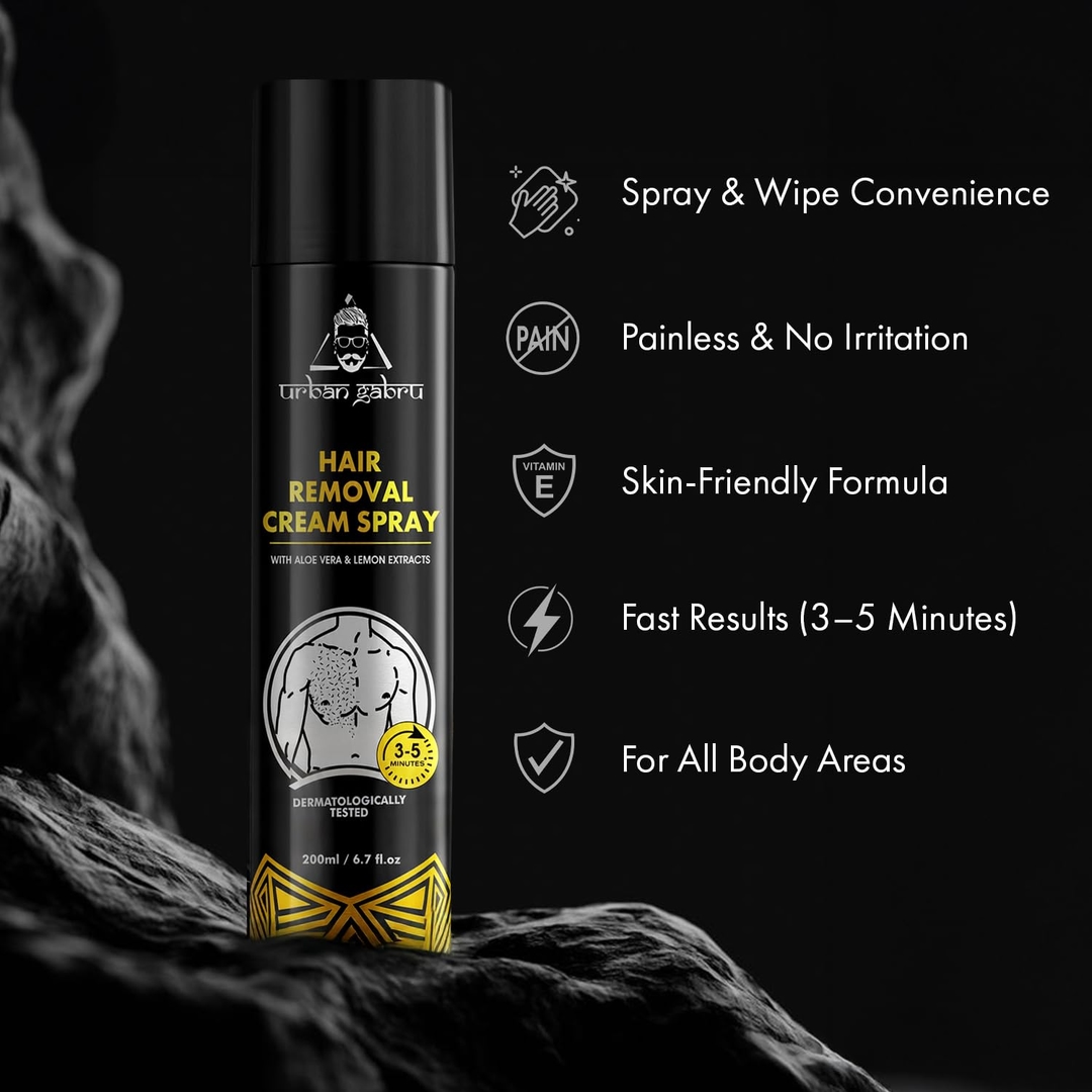 urbangabru Men Hair Removal Cream Spray 200m 3