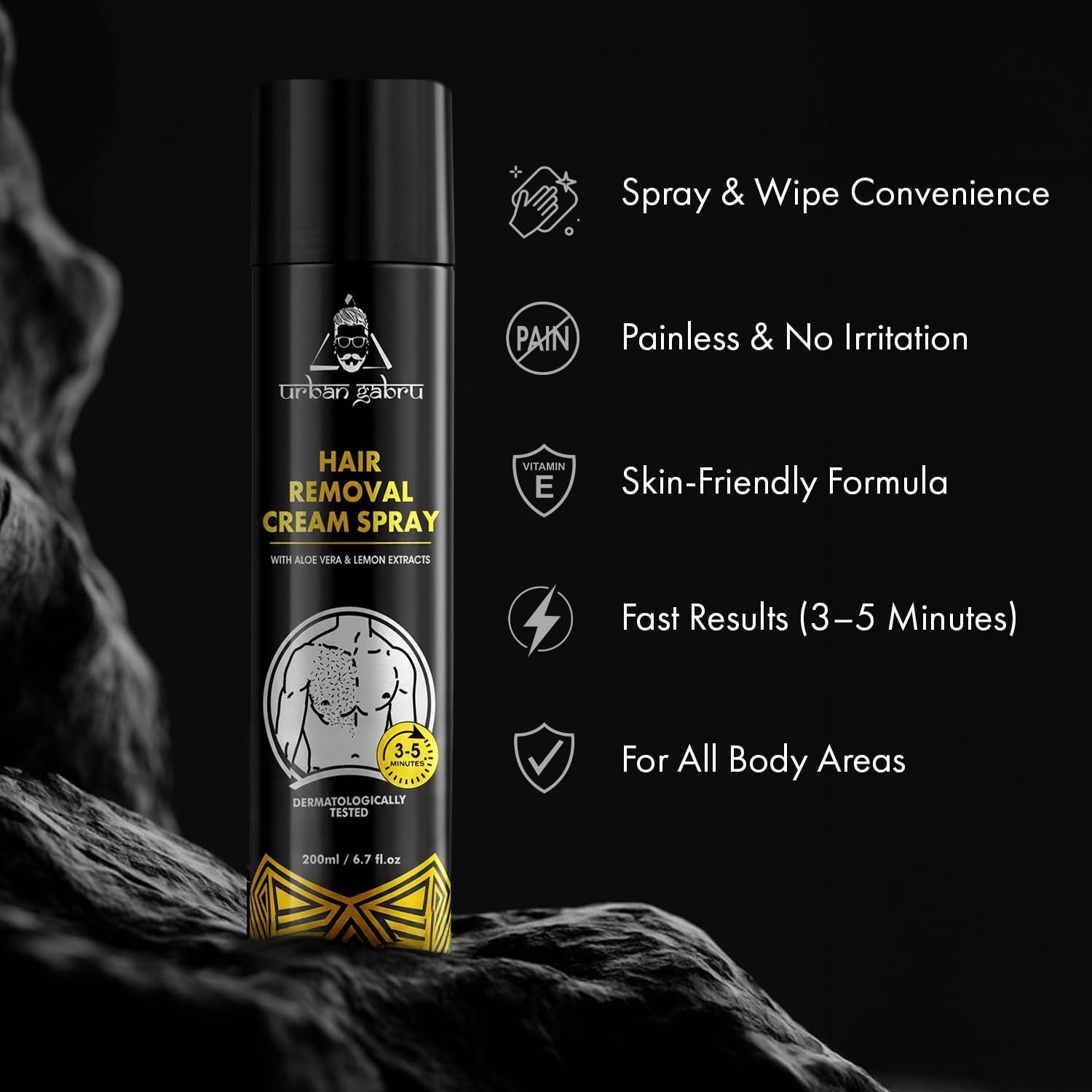 urbangabru Men Hair Removal Cream Spray 200m 3