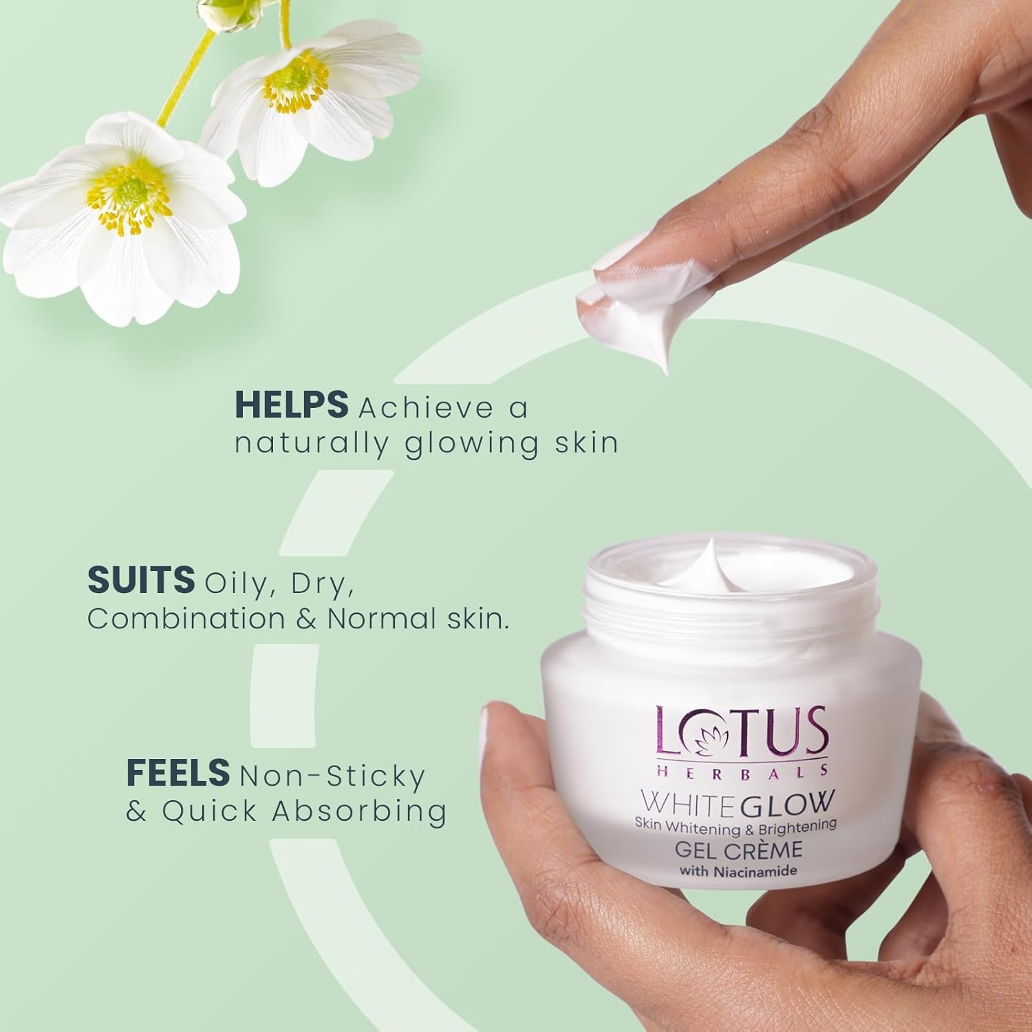 L0tus Herbals Whiteglow Skin Brightening Gel Creme - 60g 4