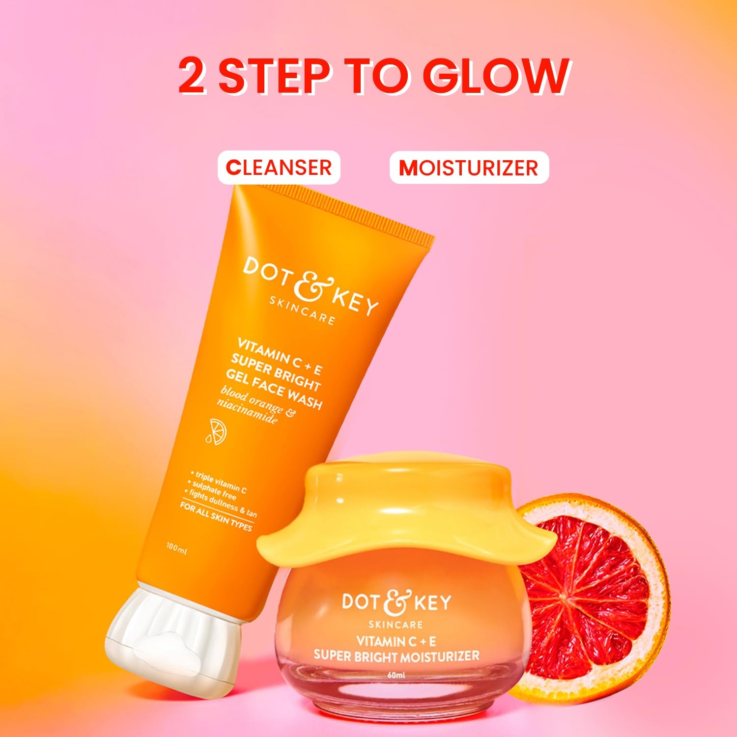 Dot & Key Vitamin C Daily Glow Boosting Skincare Combo (Moisturizer 60ml & Face Wash) | For Glowing Skin | All Skin Types | For Women & Men 2