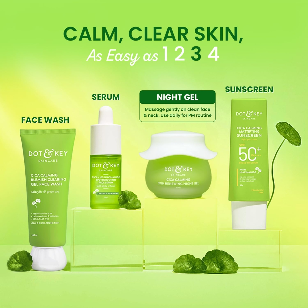 Dot & Key CICA Calming Skin Renewing Night Gel with Niacinamide Green Tea & Hyaluronic 60ml 6