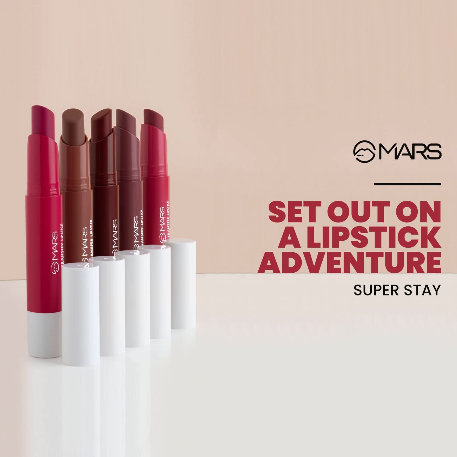 MARS Matte Super Stay Lipstick | Up to 12 Hours Long Lasting | Smudge Proof and Waterproof Lipstick for Women 2.6 gm 5