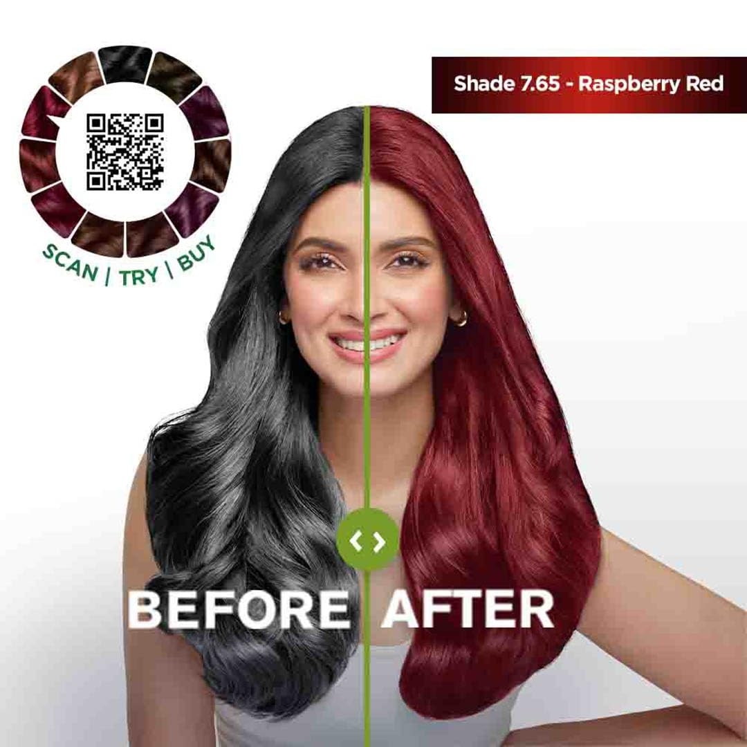 Garnie Color Naturals Creme Hair Color - 7.65 Raspberry Red (55ml+50g) 2