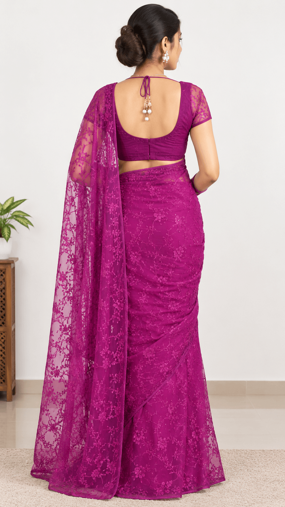 Embroidered Net Saree with Matching Blouse – Party Wear & Wedding Collection 2