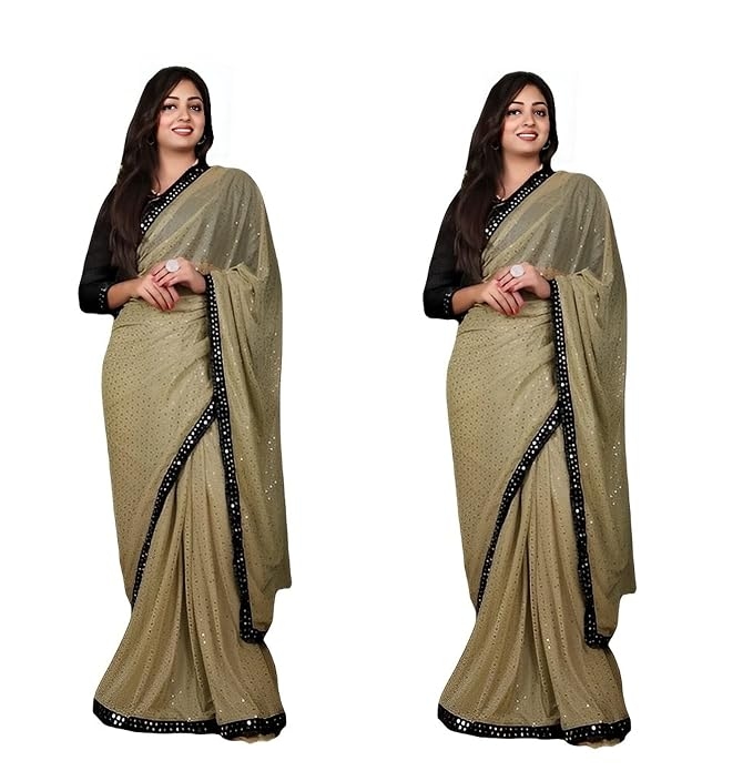 Awafu Lycra Floral Print Saree With Blouse 4