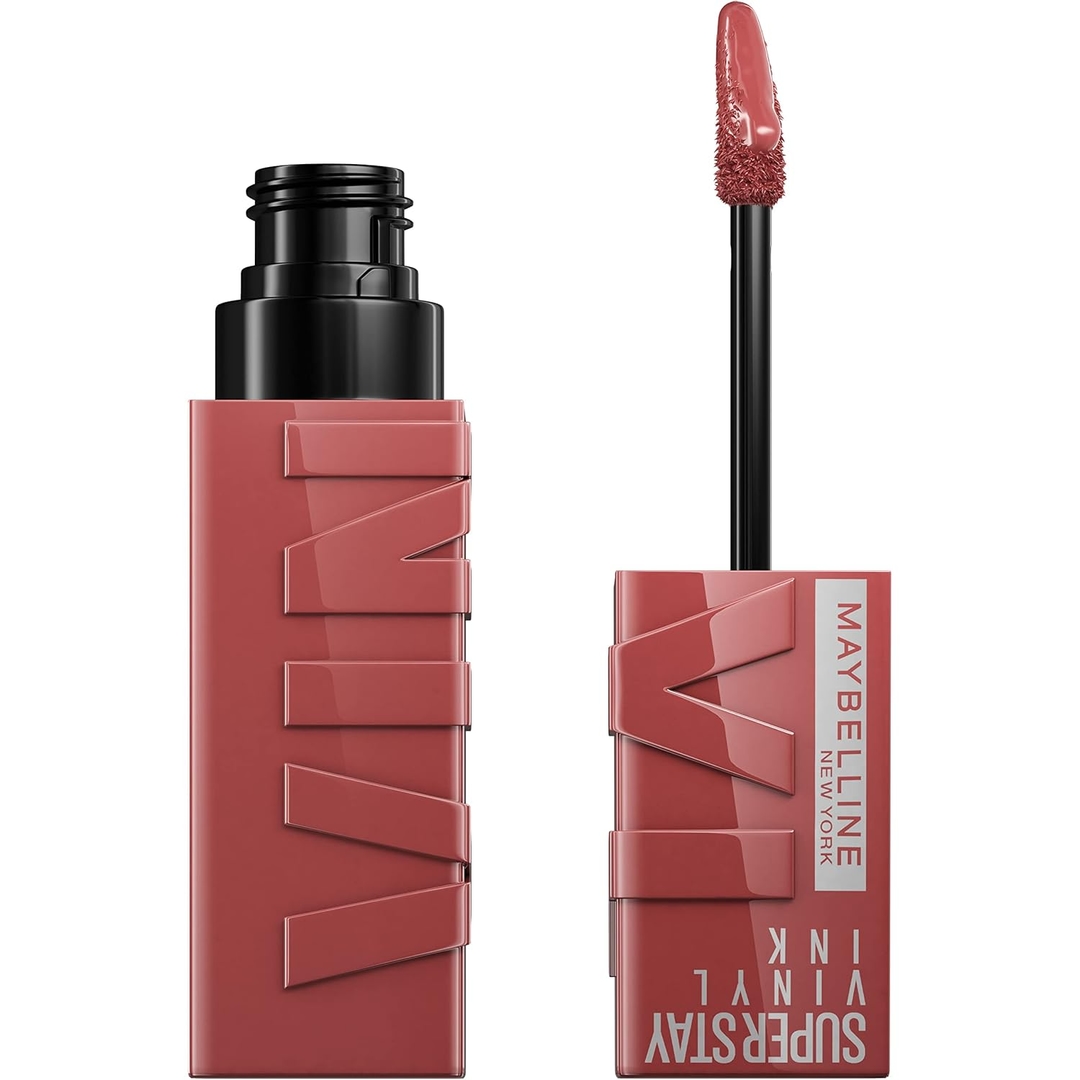 Maybelline Super Stay Vinyl Ink Longwear No-Budge Liquid Lipcolor Makeup, Highly Pigmented Color and Instant Shine, Peppy, Pink Lipstick, 0.14 fl oz, 1 Count 1