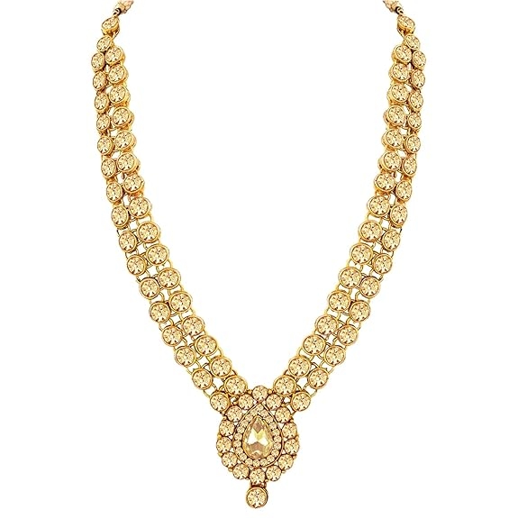 Peora American Diamond Gold Plated Jewellery Set with Maang Tikka for Women 4