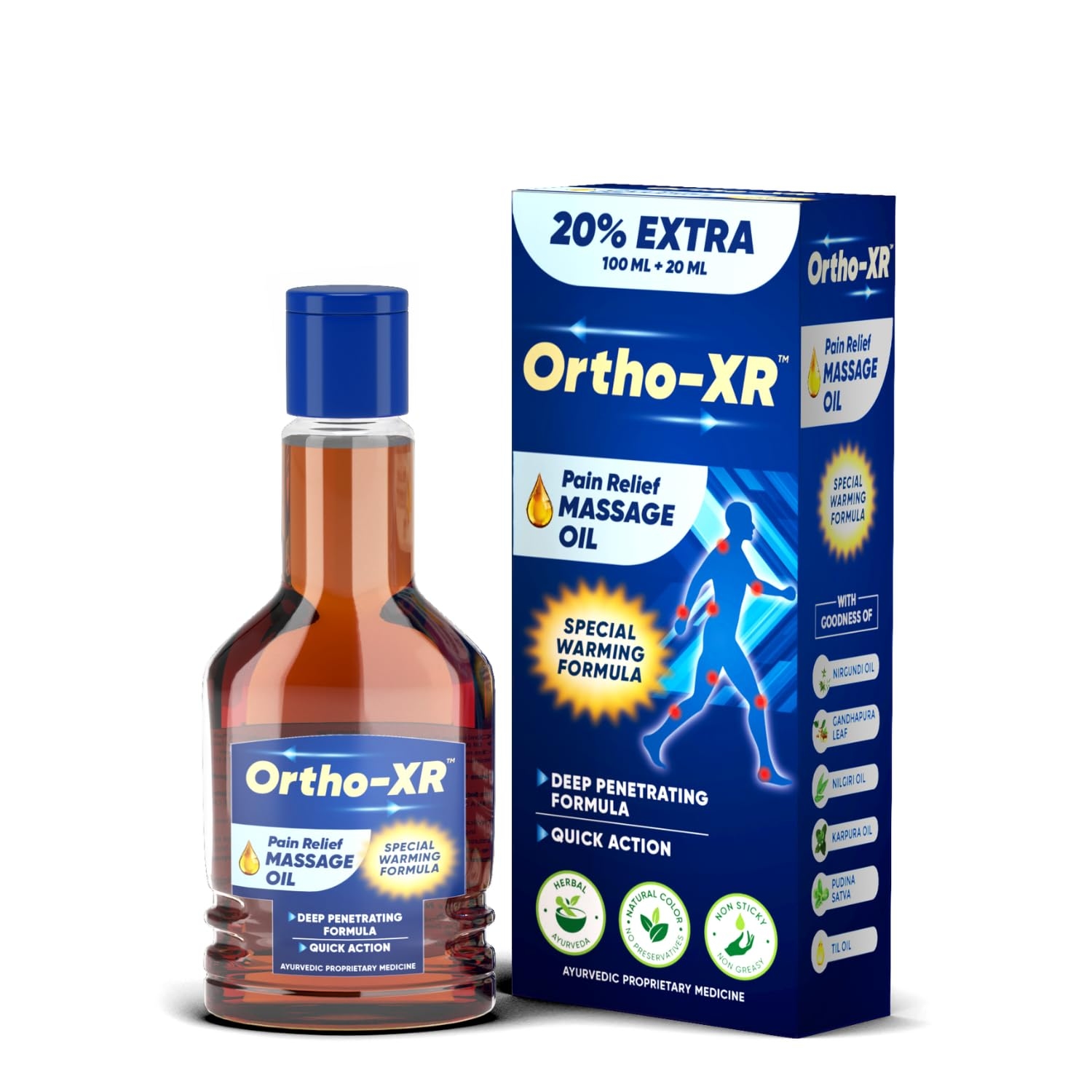 Ortho-XR Pain Relief Massage Oil 120ml (Pack of 1) with Special Warming Formula For Quick & Long Relief, Product For Legs 1