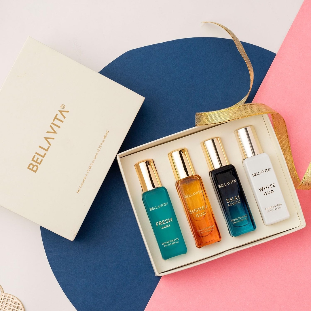 Bella Vita Luxury Long Lasting Unisex Perfume Gift Set | Perfume for Man | Gifts for Woman | 4x20ml | Woody, Aquatic & Sweet Premium Fragrance 5