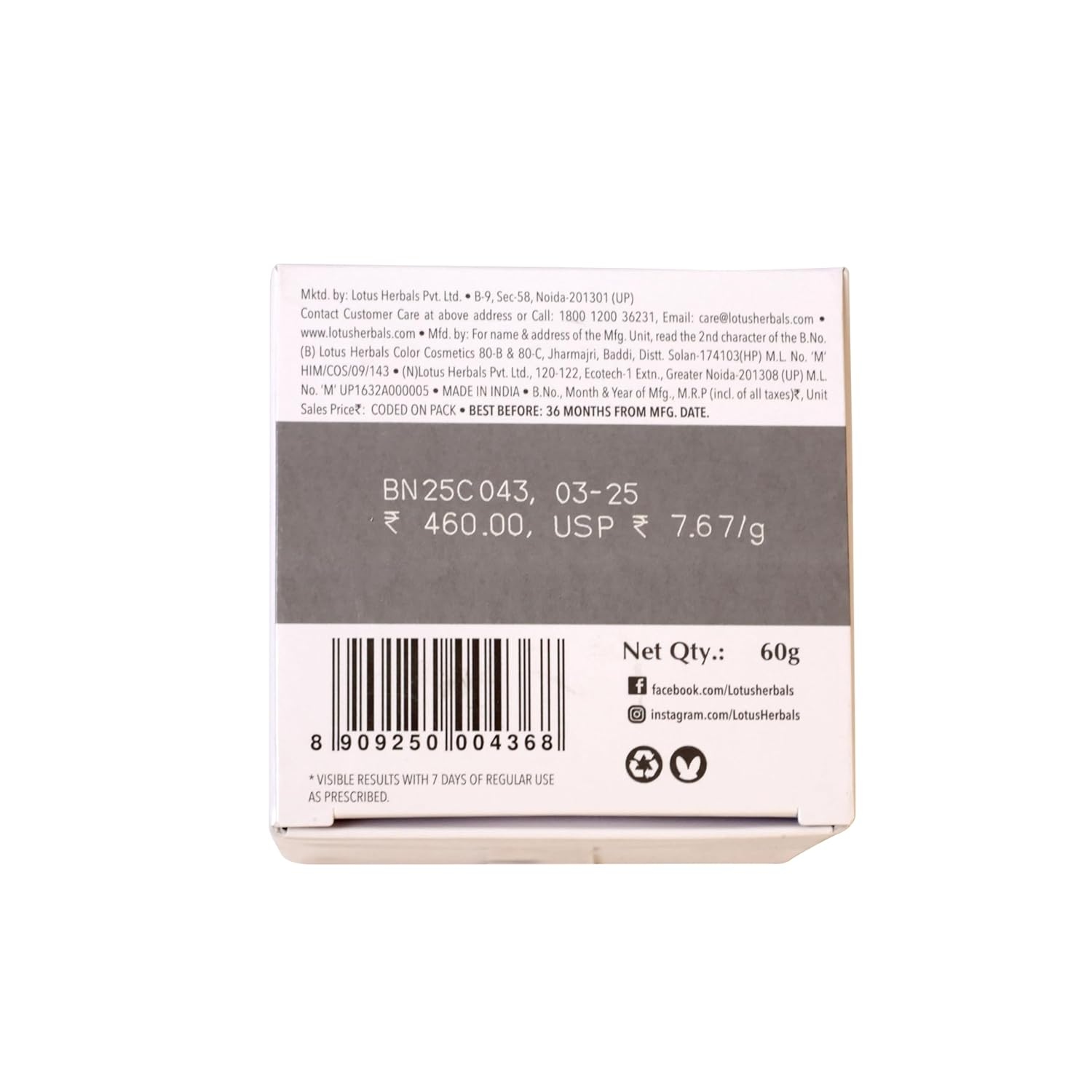 L0tus Herbals Whiteglow Skin Brightening Gel Creme - 60g 8