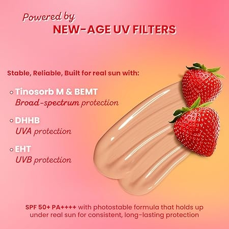 Dot & Key Strawberry Dew Tinted Sunscreen In-Vivo Tested SPF 50+ PA++++ With New-Age UV Filters, Brightens & Protects Skin, Ultra-light, Blends Easily, With Niacinamide, Natural Finish, Non-Sticky | 50ml 3