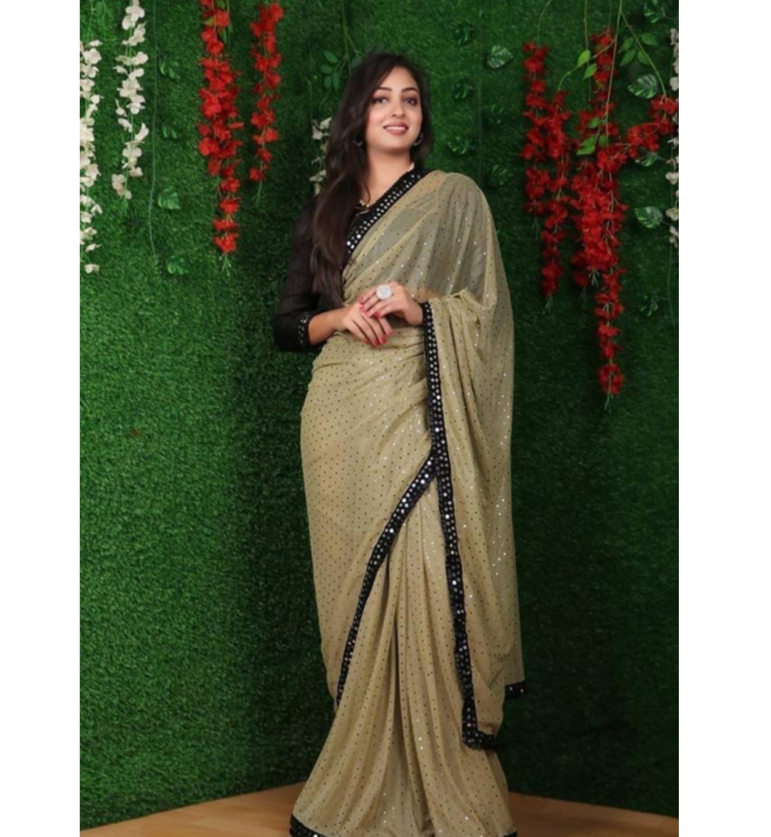 Awafu Lycra Floral Print Saree With Blouse 1