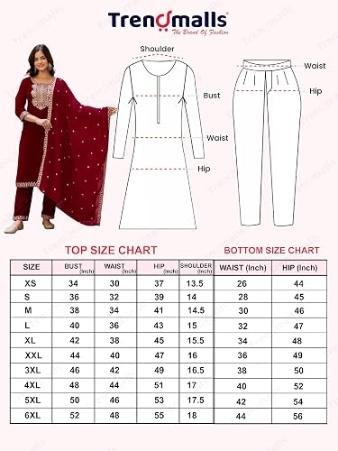 Women's Velvet Embroidery Salwar Suit Set Kurta Pant with Dupatta Maroon Kurta Set for Women 6