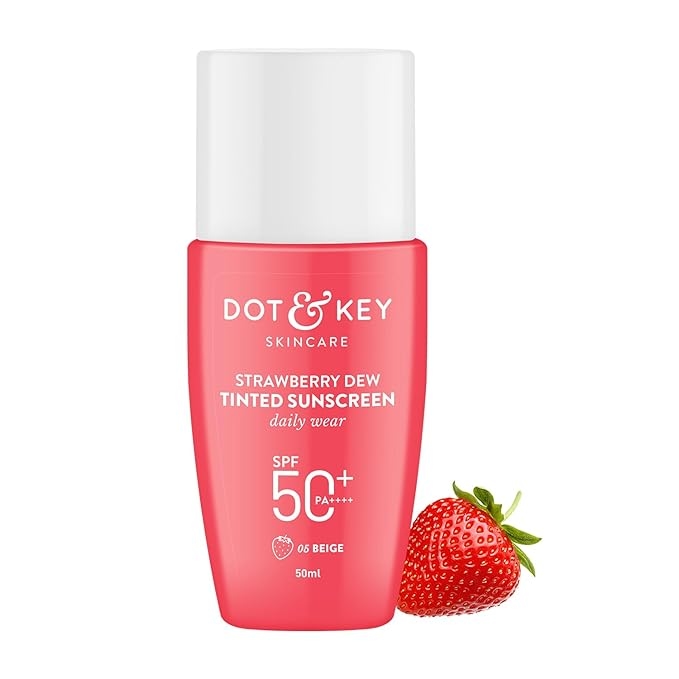 Dot & Key Strawberry Dew Tinted Sunscreen SPF 50+ Pa++++ - 05 Beige | Protection Against UA/UB | Broad Spectrum, Water & Sweat resistant | For All Skin Types | 50ml 1