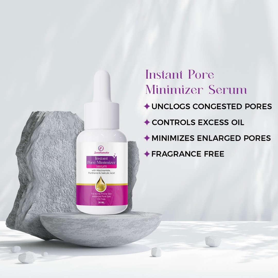 Zuwa Cosmetics Instant Pore Minimizing Serum For Open Pores For Oily Acne Prone Skin Controls Oils And Regulates Sebum 30m 2