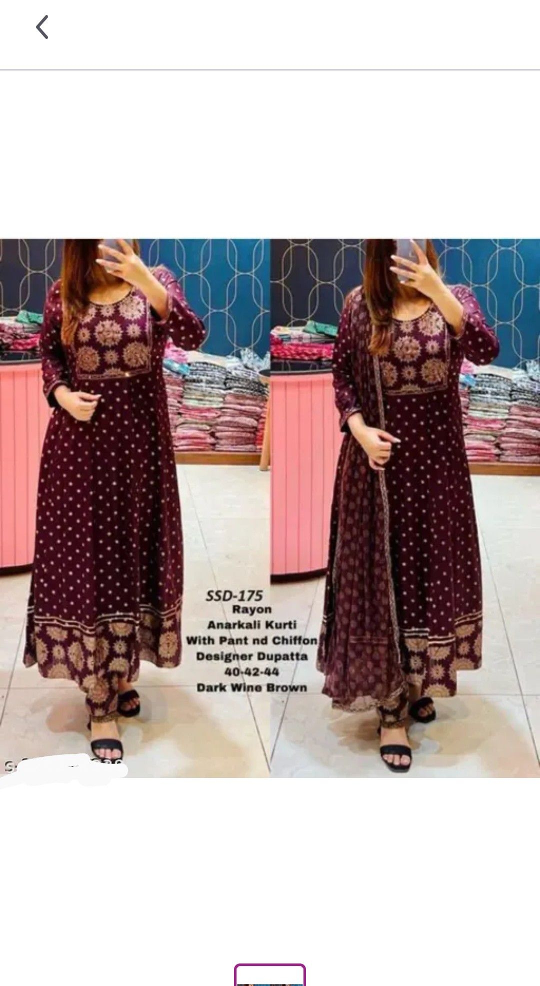 Anarkali Gaun Dupatta Plazo 3
