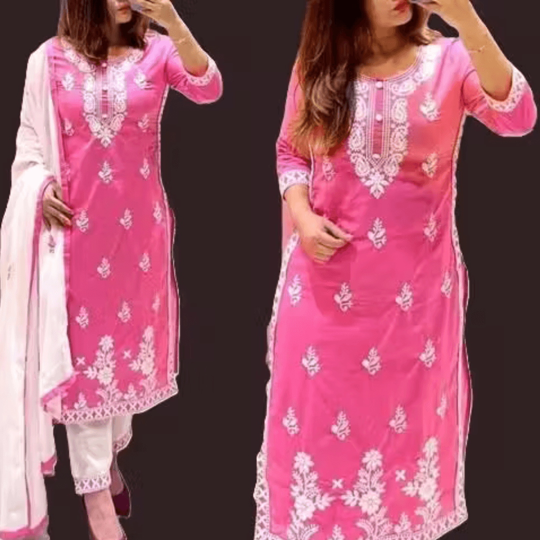 Anarkali Gaun Dupatta Plazo Set 3