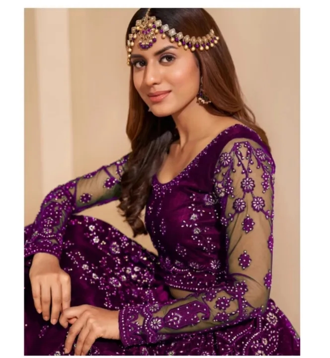 Awafu Semi Stitched Lehenga Choli Red 4