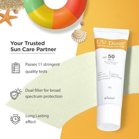Brinton UV Doux Sunscreen gel with SPF 50, 50 PA+++, Clinically Proven,Oil Free Formula, Water Resistant, Non Comedogenic Matte Finish and ,Protection against UVA/UVB Rays 50g 2