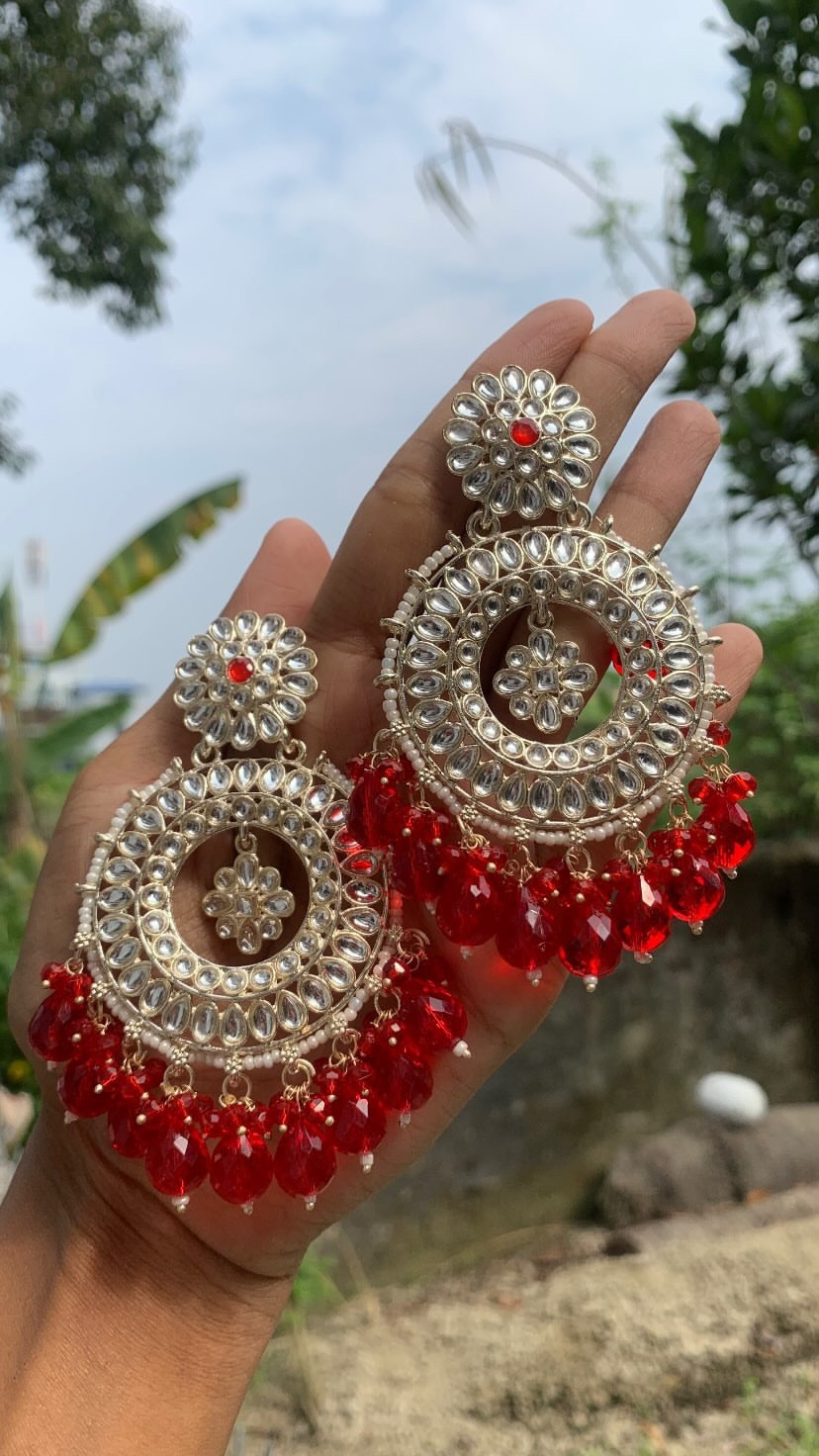 Big kundan earing jhumka 1