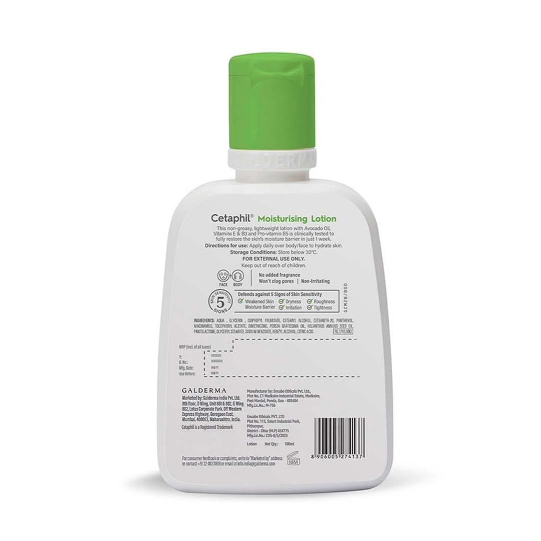  Cetaphil Moisturising Lotion 100 ml for Face & Body, Hydrating Moisturizer for Normal & Dry Skin, Dermatologist Recommended 2