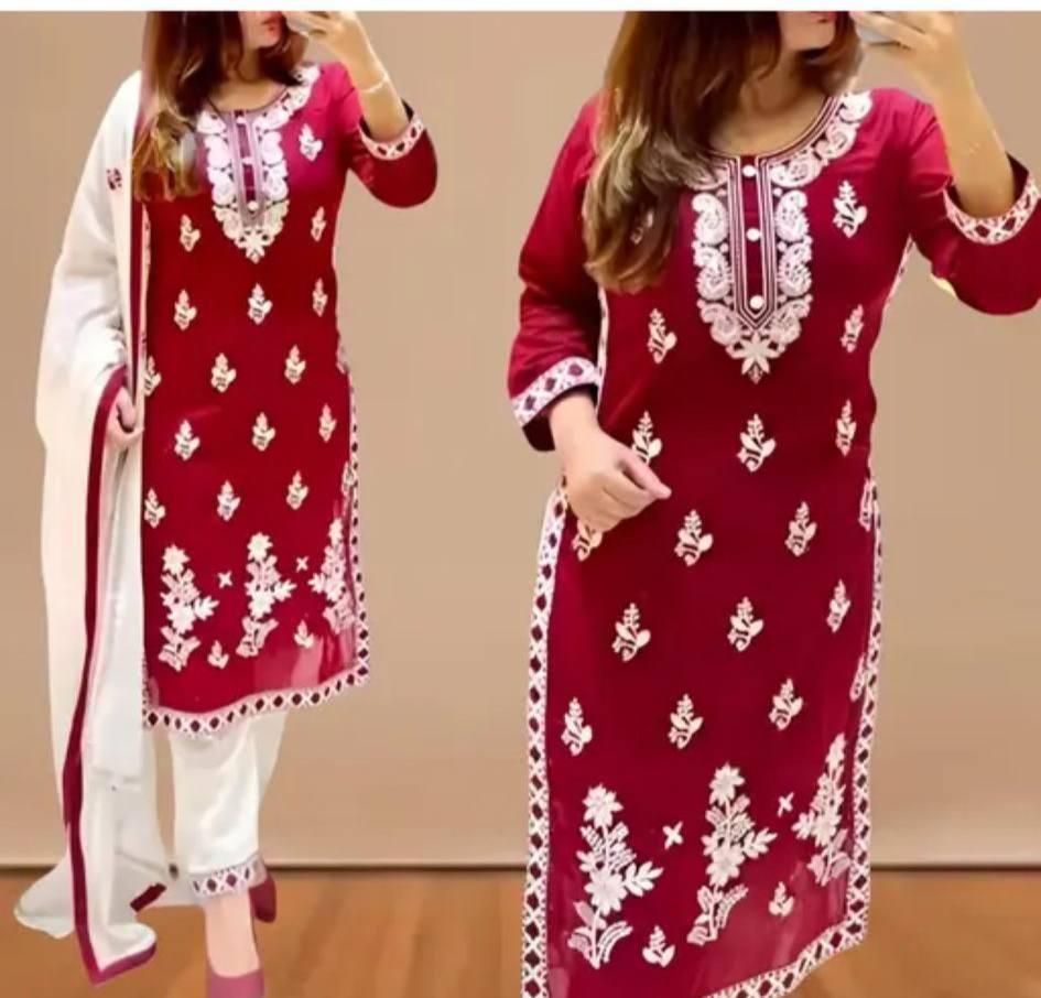 Chickenkari kurti set  2