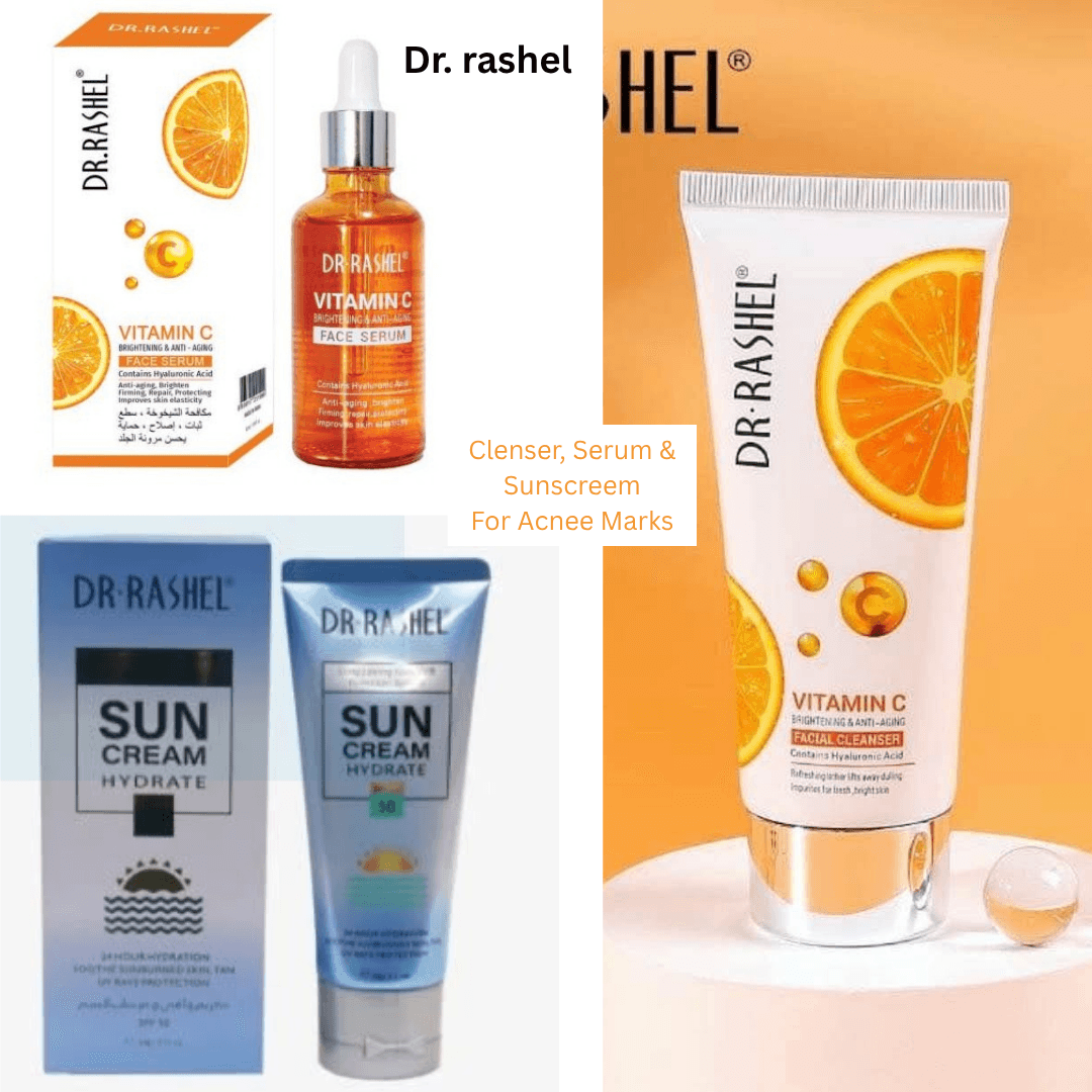 Dr Rashel Face Vitamin C Cleanser, Serum, and Sunscreen Sets 1