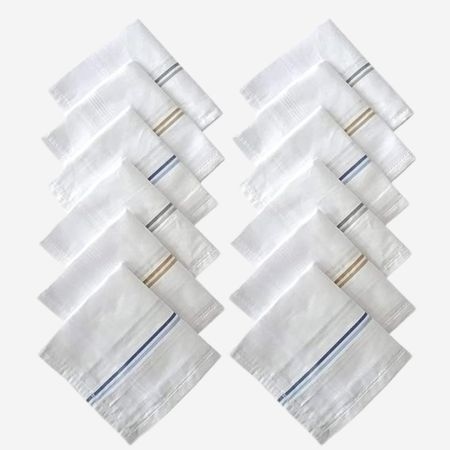 Cotton Premium Collection Handkerchief 12 pcs Packs, Hanky for Men, Rumal white Soft and full cotton fabric 1