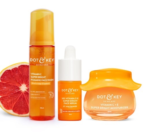 Dot & Key Vitamin C + E Skin Care Combo | Foaming Facewash 80ml, Serum 30ml, Moisturizer 60ml 1