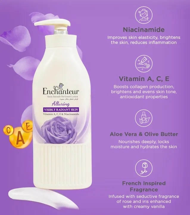Enchanteur Perfumed Moisture Silk Alluring Perfumed Body Lotion 400 ml 2
